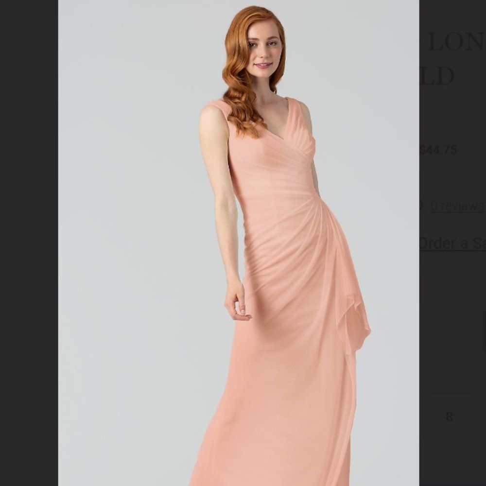 Kleinfeld Long Bridesmaid Dress Formal Peach Size 18 NWT $179